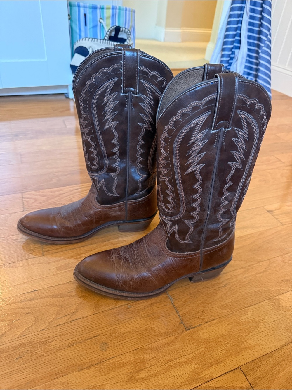 Men's Brown Leather Western Cowboy Boots
